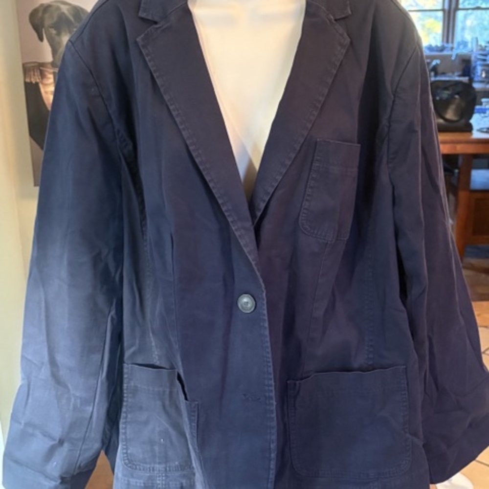Women's’ Talbots Cotton Navy Blue Single Breasted Blazer 2X